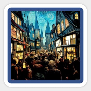 Starry Night in Diagon Alley Sticker